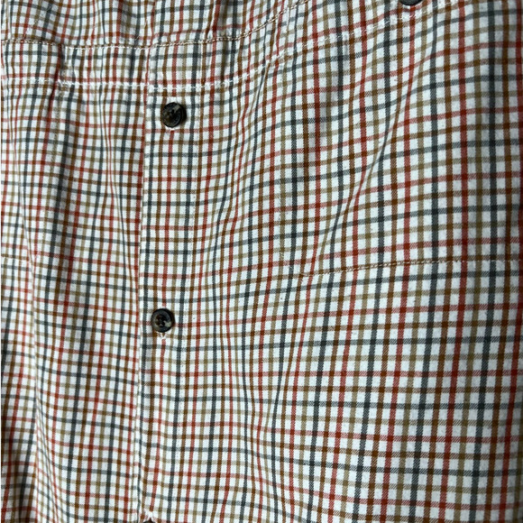 Columbia Men's Button-Down Shirt in Orange Green Tan Plaid River Lodge Size XL - Picture 2 of 6